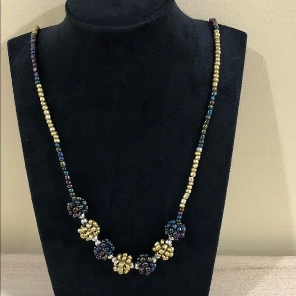 Handmade necklace women’s Beaded Necklace |Statement necklace | Boho necklace - Picture 3 of 3